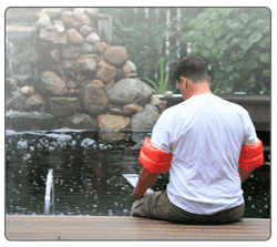 Jeff Johnson staying safe by the water