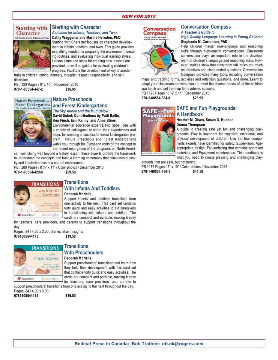 2016 Redleaf Press Canada Catalog - 