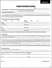 Parent/Provider Policies (5-pack) forms only