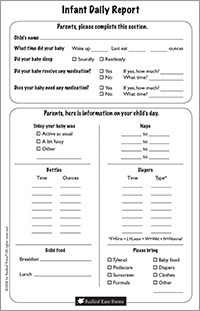 Infant Daily Report Form
