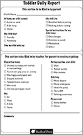 Toddler Daily Report Form
